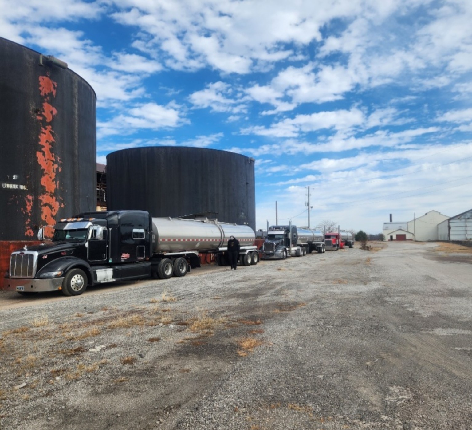 Ziglar Transport tanker fleet lined up at an industrial facility