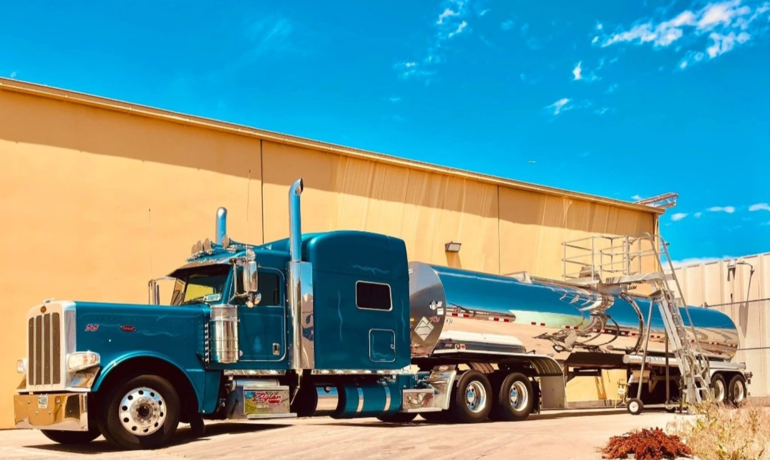 Teal Ziglar Transport Peterbilt working with tanker equipment
